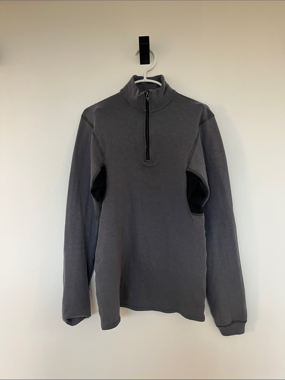 Gray Quarter-Zip Fleece Pullover